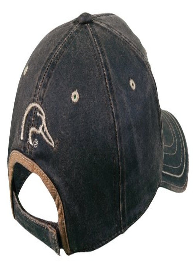 Mossy Oak Ducks Unlimited Frayed Patch on Weathered Cotton Cap, Dark Brown - Image 2