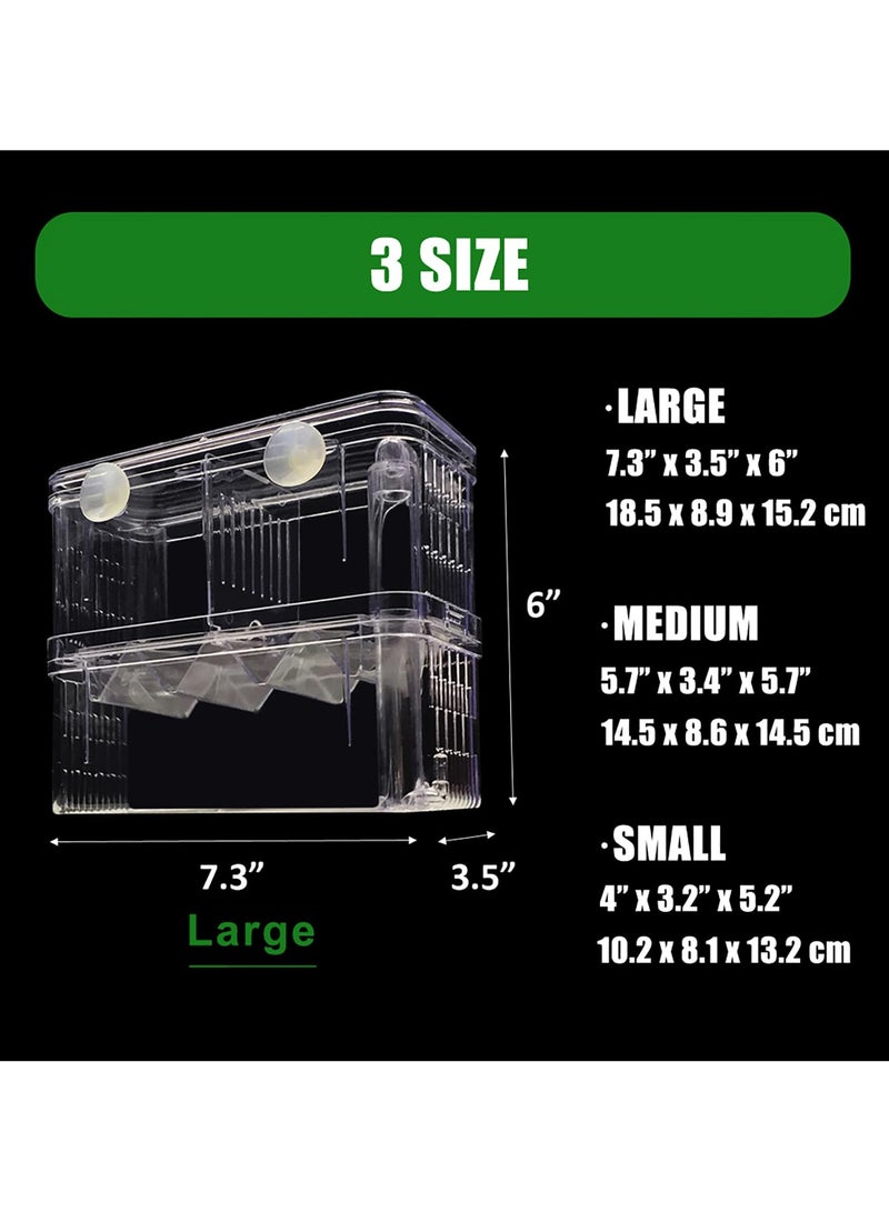 Generic Pneumatic Type Aquarium Fish Breeder Box for Hatchery Perfect Isolator for Aggressive Fish Injured Fish Small Fish Shrimp Clownfish (Large)  - Image 2