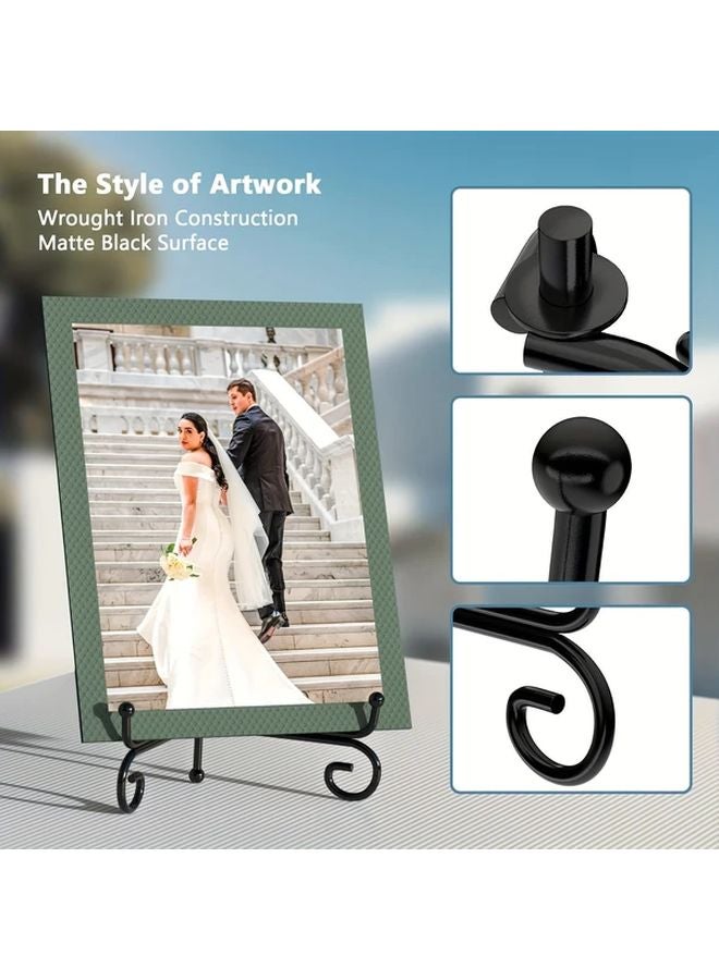 3 Packs 4in Black Iron Easel Stand Set Vintage Style Display Holder For Frames - Image 5