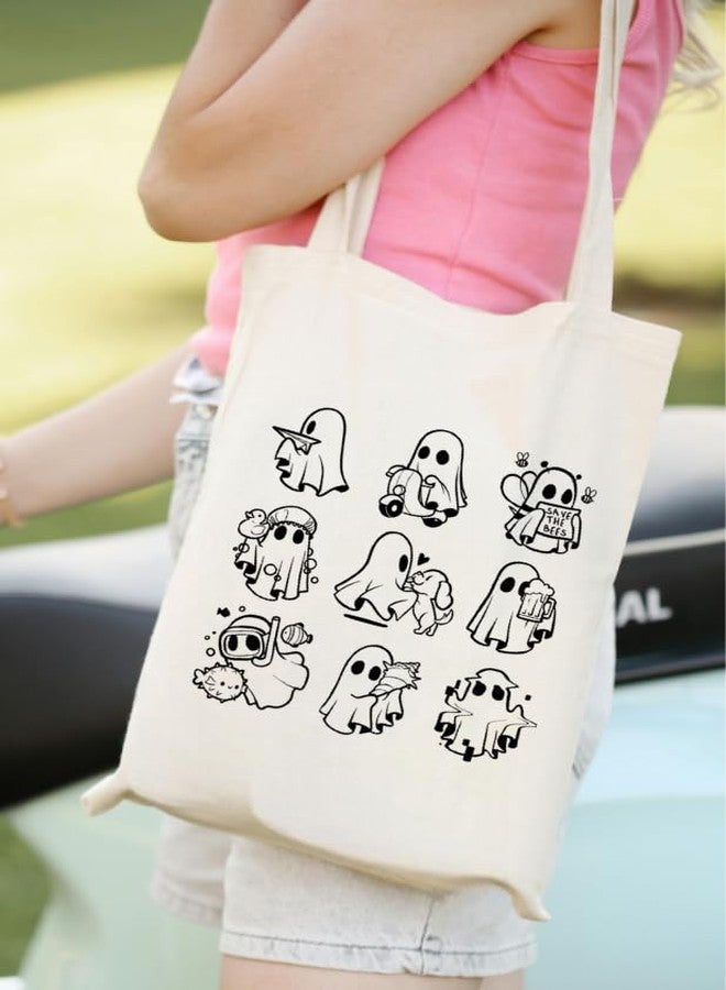 Durable Cotton Canvas Tote Bags with Zipper Closure - Set of 2 Stylish Eco Bags for Women, Girls, Work, Travel, Shopping Pack of 2 - Image 3