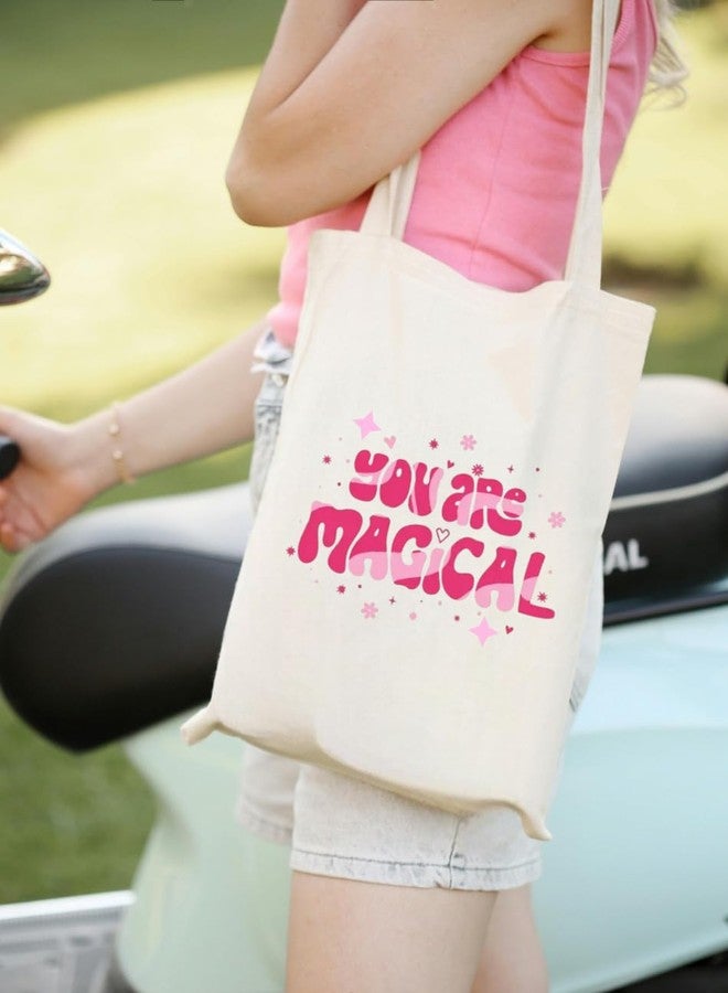 Durable Cotton Canvas Tote Bags with Zipper Closure - Set of 2 Stylish Eco Bags for Women, Girls, Work, Travel, Shopping Pack of 2 - Image 2