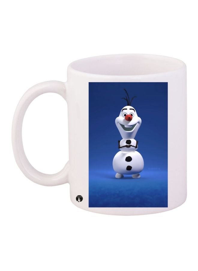 RYN Olaf Printed Coffee Mug White/Blue/Black 11ounce
