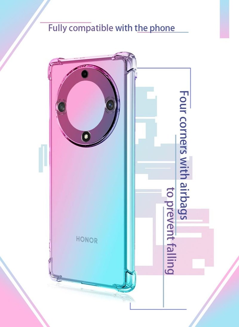 TEAM LUXURY Honor X9a 5G / Honor Magic5 Lite 5G Case Slim Shock Absorption Flexible TPU Soft Edge Bumper with Reinforced Corners Multicolor Gradient Protective Cover - Image 3