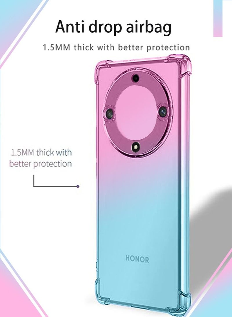 TEAM LUXURY Honor X9a 5G / Honor Magic5 Lite 5G Case Slim Shock Absorption Flexible TPU Soft Edge Bumper with Reinforced Corners Multicolor Gradient Protective Cover - Image 4