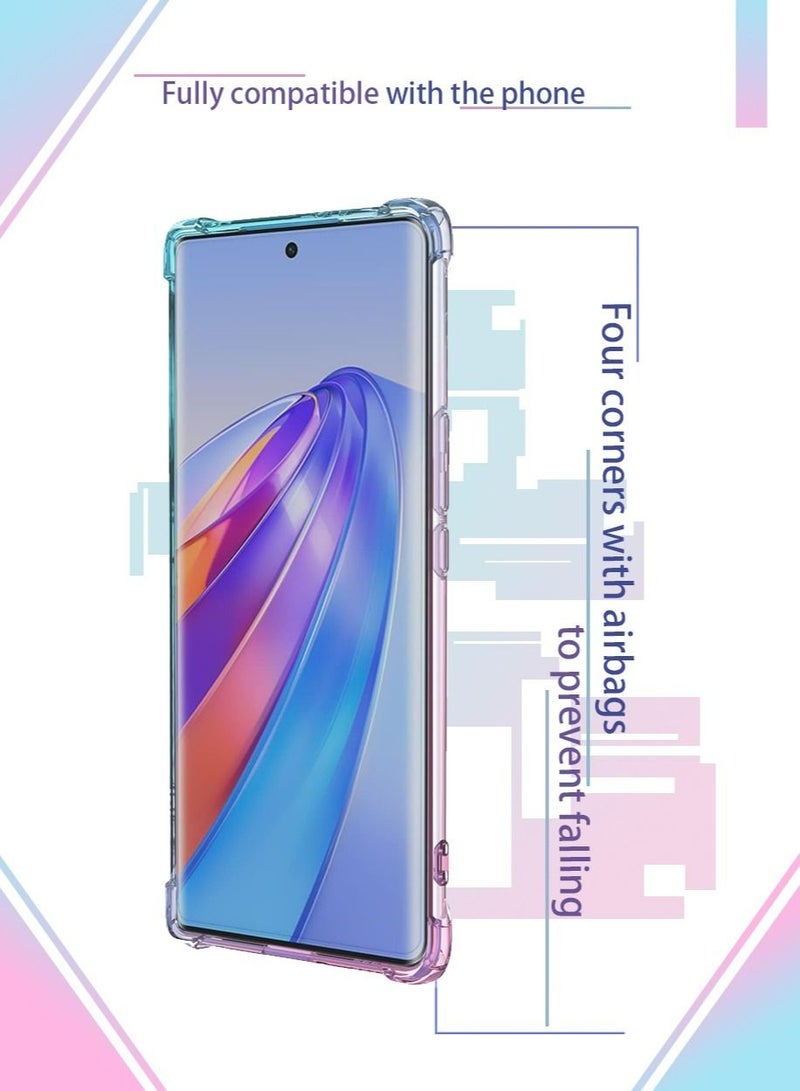 TEAM LUXURY Honor X9a 5G / Honor Magic5 Lite 5G Case Slim Shock Absorption Flexible TPU Soft Edge Bumper with Reinforced Corners Multicolor Gradient Protective Cover - Image 2