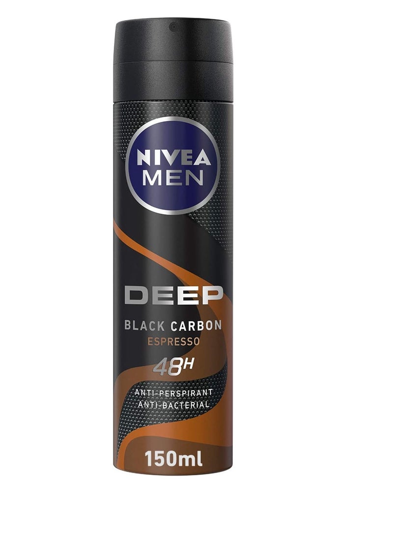 NIVEA MEN NIVEA Men Deep Black Carbon Espresso Anti-Perspirant Spray 150 ml - Image 1