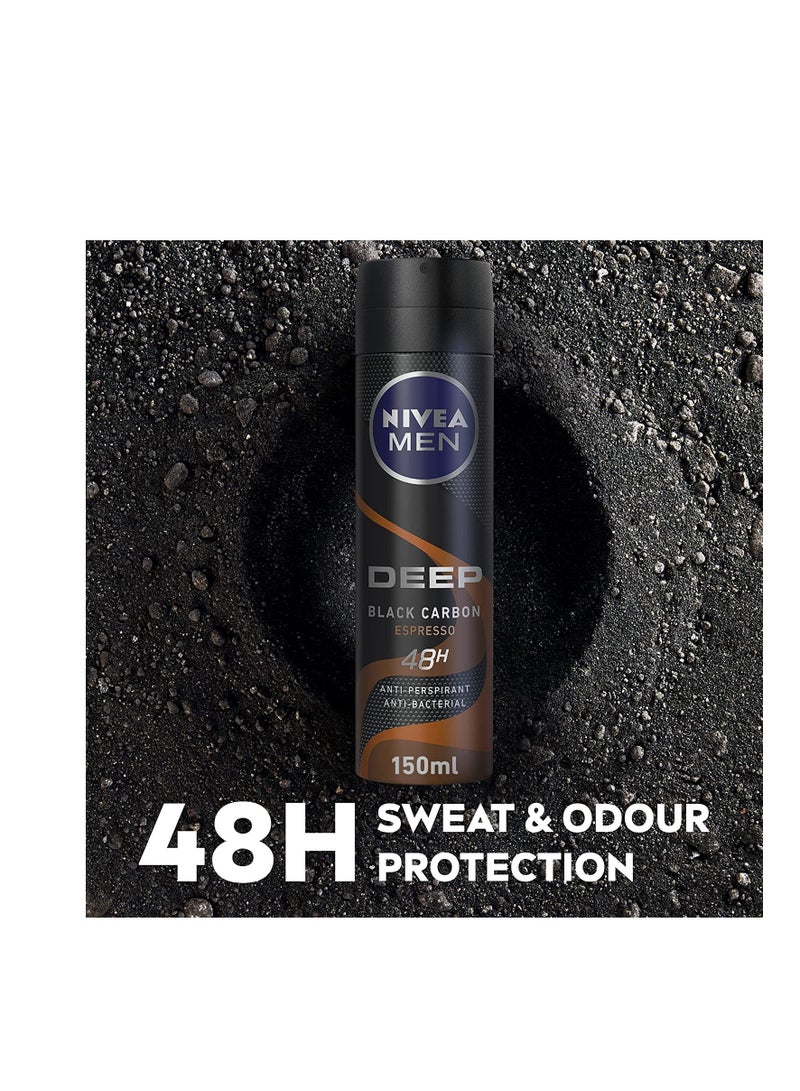 NIVEA MEN NIVEA Men Deep Black Carbon Espresso Anti-Perspirant Spray 150 ml - Image 2
