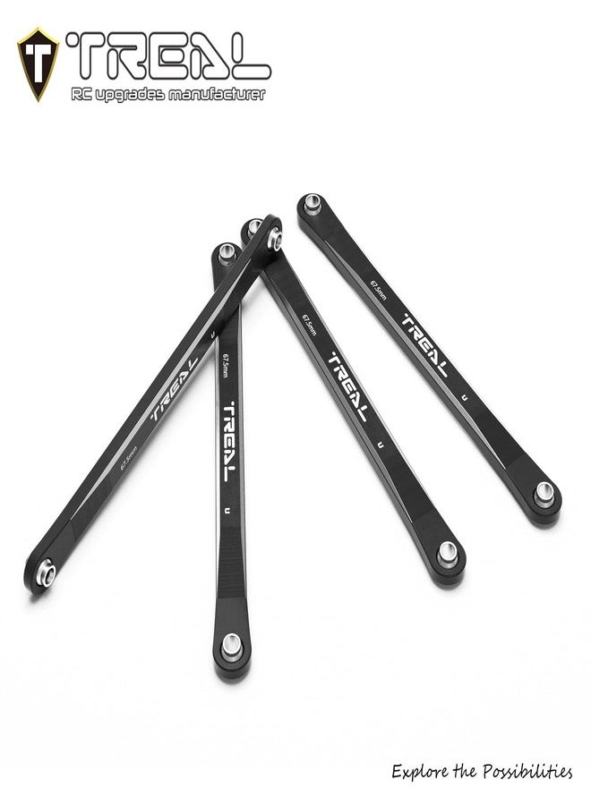 TREAL Aluminum 7075 Upper 4-Link Bar Set (4) Chassis Links for 1/18 Mini LMT Monster Truck RTR, Grave Digger(Black) - Image 2
