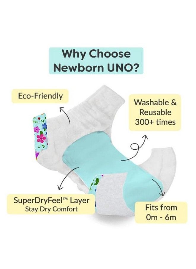Superbottoms Newborn Uno Washable & Reusable Waterproof Adjustable Cloth Diaper For Babiespack Of 1 Diaper With Prefold Style Pad (Hunny Bunny)  - Image 5