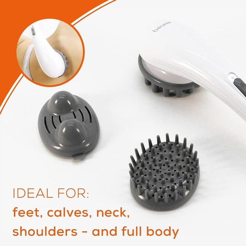 Beurer Deep Tissue Massager  Handheld Massager  Neck and Back Massager with Heat  3 Interchangeable Attachments  Soothing Vibration Massage MG21 - Image 5