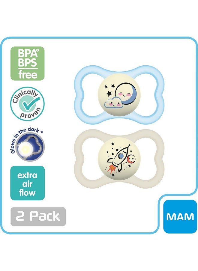 MAM Supreme Night Baby Pacifier For Sensitive Skin Patented Nipple 2 Pack 616 Months Boy  - Image 4