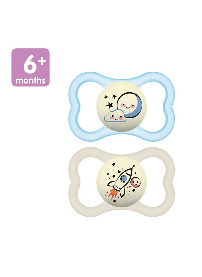 MAM Supreme Night Baby Pacifier For Sensitive Skin Patented Nipple 2 Pack 616 Months Boy  - Image 3
