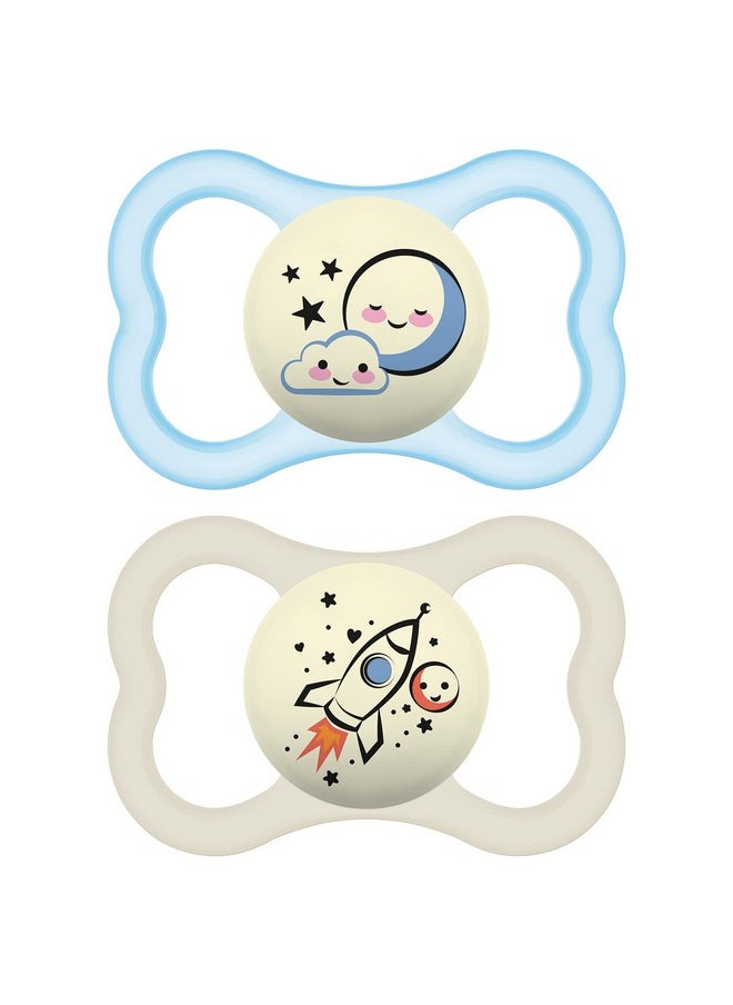 MAM Supreme Night Baby Pacifier For Sensitive Skin Patented Nipple 2 Pack 616 Months Boy  - Image 2