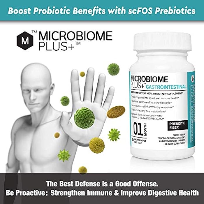 Microbiome Plus Prebiotics scFOS Prebiotic Fiber, Boosts Probiotic Benifits, GI Digestive Supplements, Allergy Safe and Gluten-Free for Men and Women (1 Month Supply) (1) - Image 3