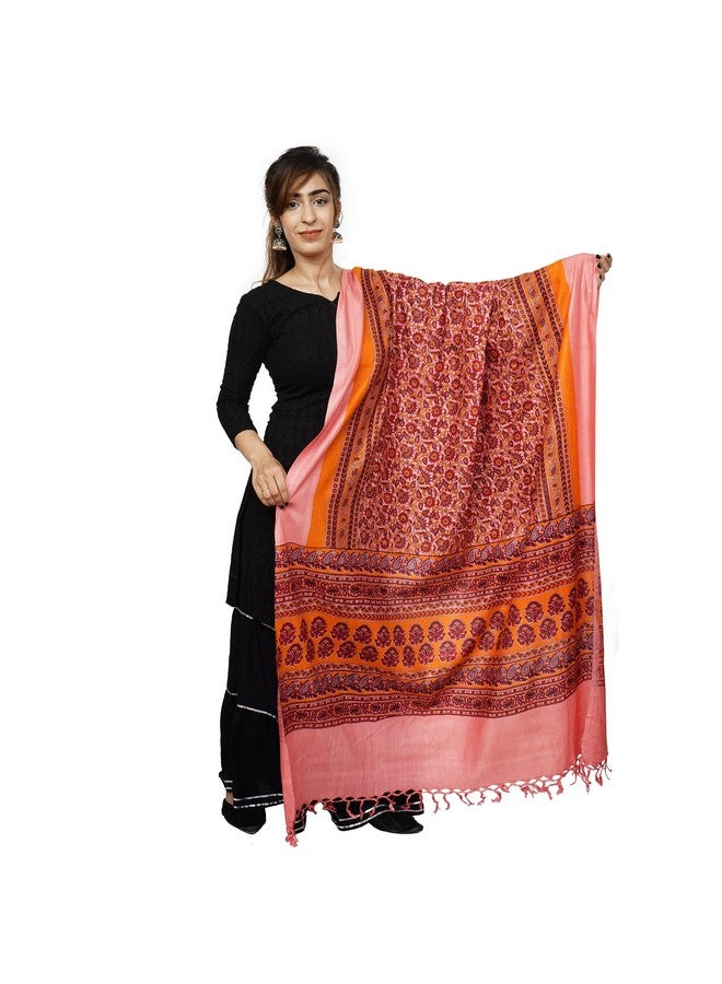 iinfinize iinfinize Latest Stylish Stole Women Girls Premium Cotton Silk Dupatta Designer 2 Pcs Printed Stole Shawl Tassles - Image 5