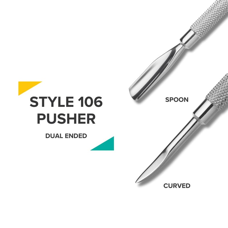 Rui Smiths Pro Cuticle Pusher with 2 Ends - Stainless Steel Manicure Tool - Style 106 - Image 3