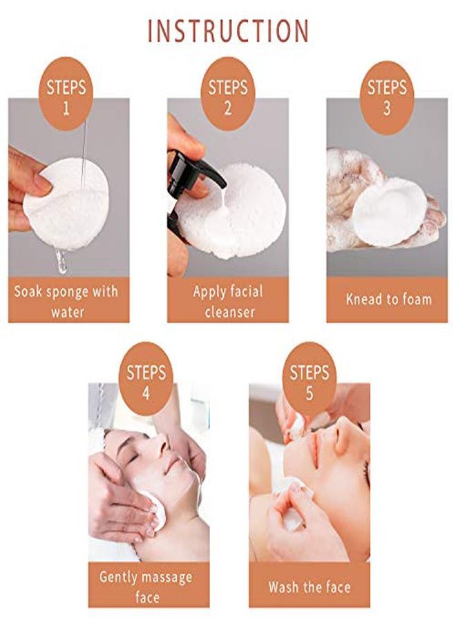 GAINWELL Compressed Facial Sponges, Gainwell White Cellulose Facial Sponges, 100% Natural Cosmetic Spa Sponges For Facial Cleansing, Exfoliating Mask, Makeup Removal  - Image 4