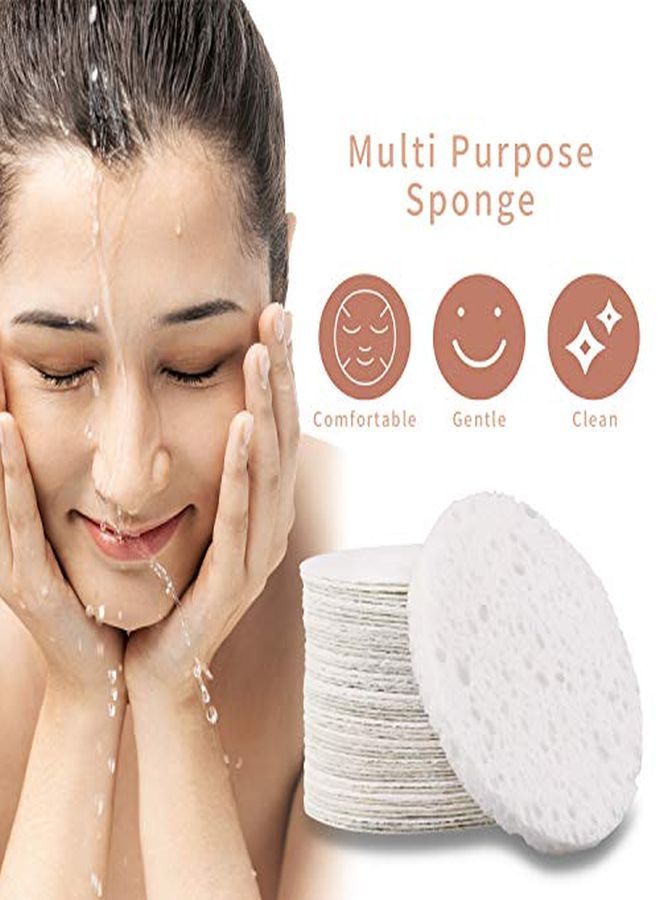 GAINWELL Compressed Facial Sponges, Gainwell White Cellulose Facial Sponges, 100% Natural Cosmetic Spa Sponges For Facial Cleansing, Exfoliating Mask, Makeup Removal  - Image 2