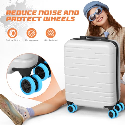 DIGIGRE Luggage Wheel Covers, 8 PCS Silicone Wheel Protector Covers for 2-2.6 inches 8-Spinner Wheels, Wear-Resistant, Anti-Noise Wheel Covers for Luggage, Suitcases or Office Chair Caster Wheels (Orange) - Image 2