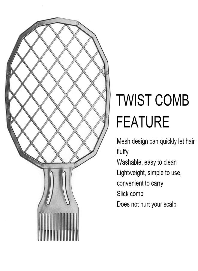 Zyyini 5 Piece Stainless Steel Afro Pick Comb Set, Twisting Tool for Thick Curly Hair, Tapered Tip Styling Comb for Long Curly Hair, Multipurpose Beauty Salon Tool - Image 3