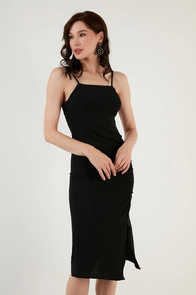 Lela Ruched Midi Dress