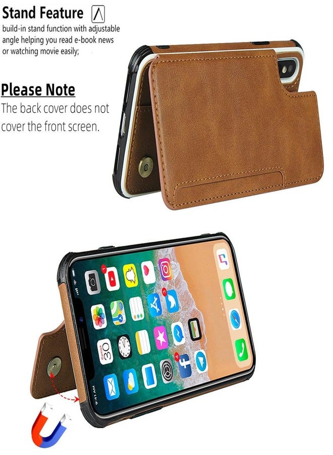 iCoverCase Compatible with iPhone X/XS Wallet Case with Card Slots Holder and Wrist Strap Premium PU Leather Kickstand Shockproof Phone Case 5.8 Inch (Khaki) - Image 3