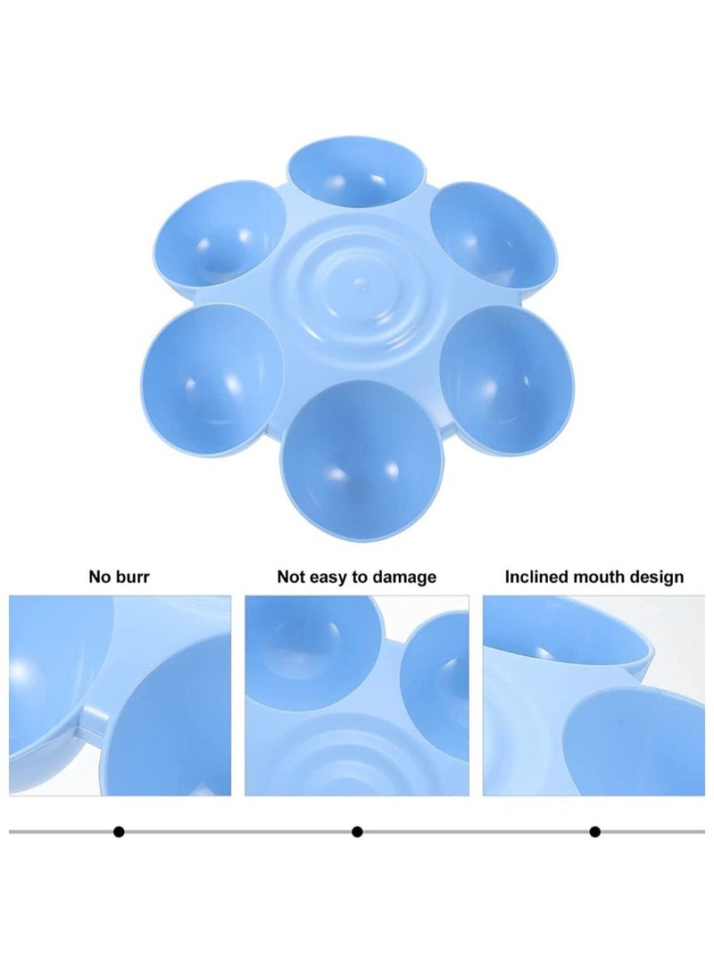 أطباق طعام القطط ، أطباق المياه ، أطباق عشاء متعددة للقطط مع 6 أوعية للقطط (أزرق) - Image 3