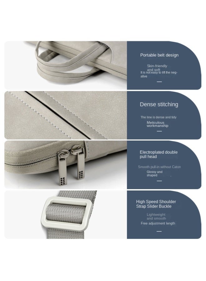 XIN-LONG Leather Shoulder Laptop Bag Large Capacity Portable Laptop Bag 14/15.6 Inch Printed Logo - Image 2