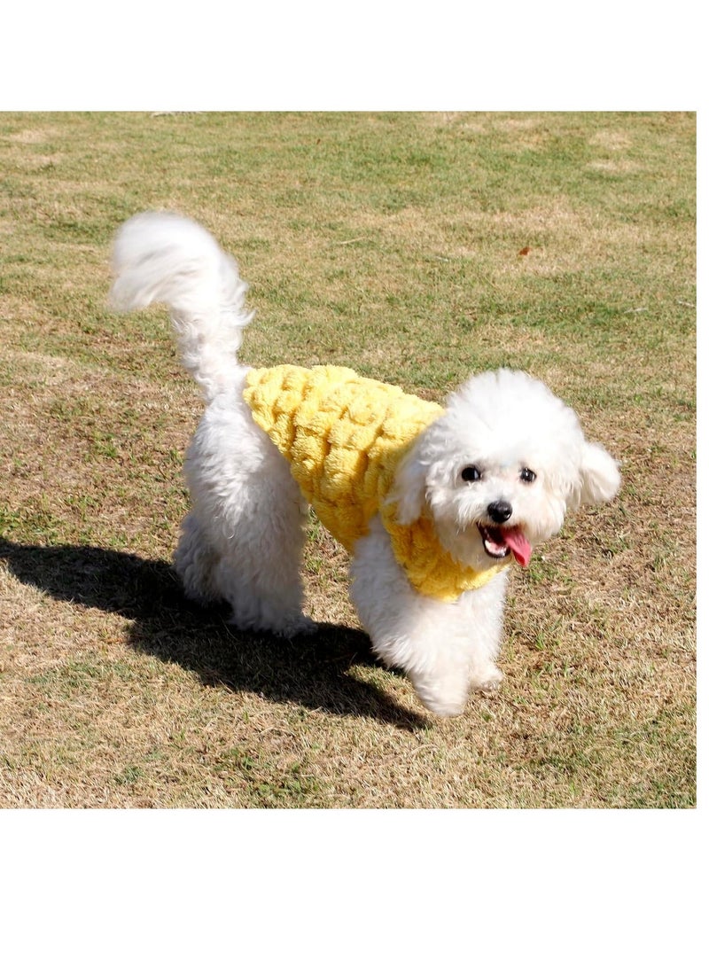 Generic Cats Flannel Sweaters, Cat Elastic Sweater Soft Sleeveless Cat Clothes, Warm Winter Kitten Clothes Outfits, Cute Dog Vest with Velvet for Cats or Small Dogs in Cold Season (Yellow)  - Image 4