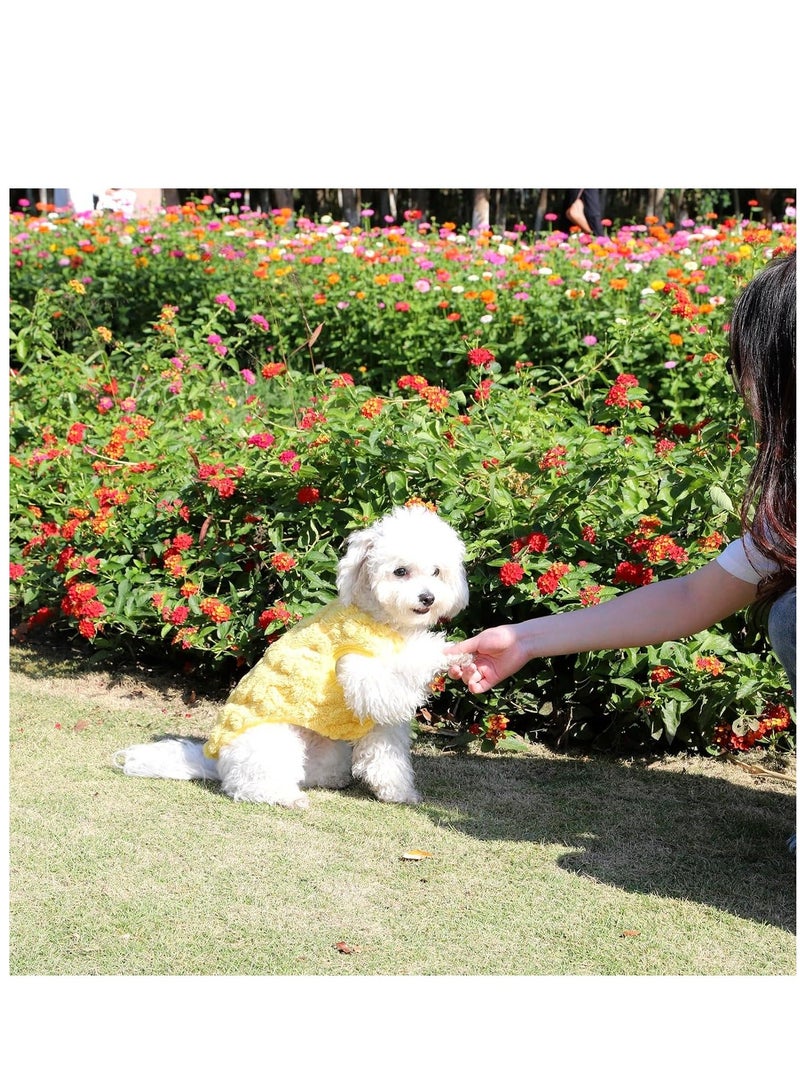 Generic Cats Flannel Sweaters, Cat Elastic Sweater Soft Sleeveless Cat Clothes, Warm Winter Kitten Clothes Outfits, Cute Dog Vest with Velvet for Cats or Small Dogs in Cold Season (Yellow)  - Image 5