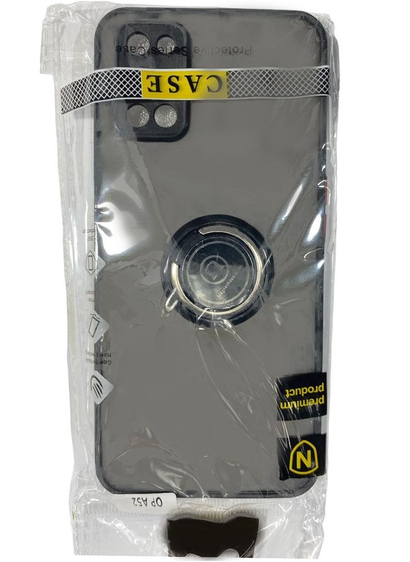 erorex Protective Case Cover For OPPO A52 With Magnetic Ring Holder Black  - Image 2
