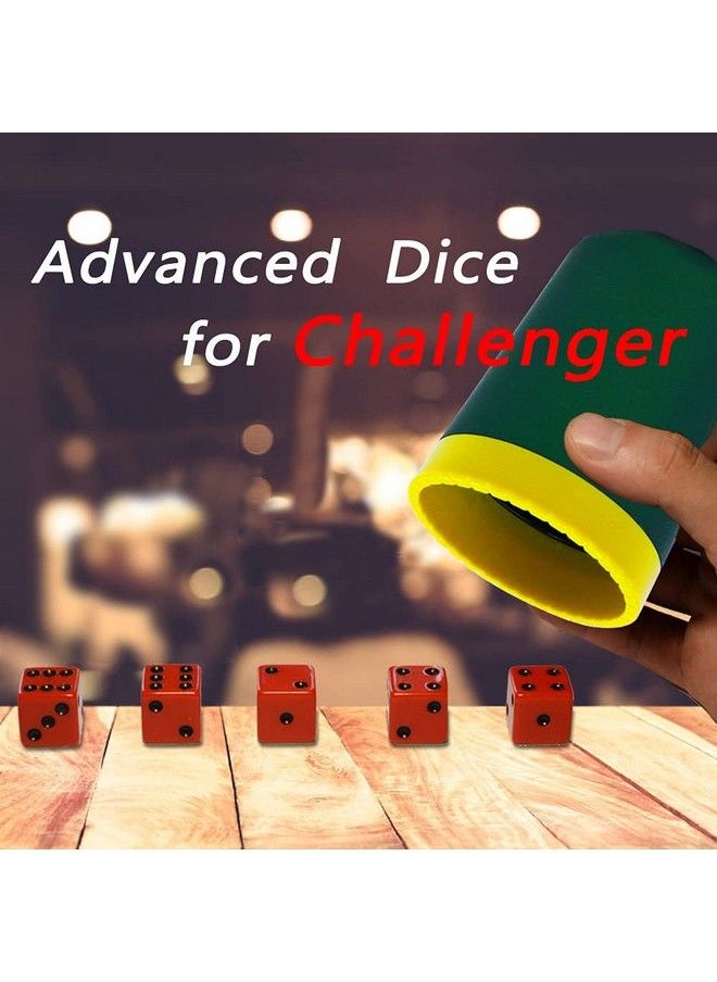 Generic - Dice Stacking Cup(Green) Set With 4 Pcs 19Mm(Puple) And 5 Pcs 18Mm(Red) Standard 6 Sided Dices, With Storage Bagmagic Tricks Instruction - Image 1