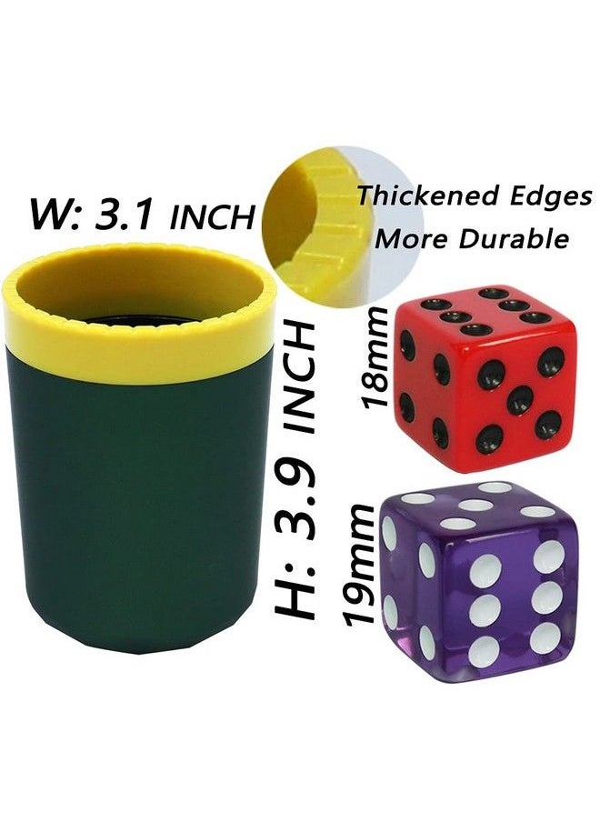 Generic - Dice Stacking Cup(Green) Set With 4 Pcs 19Mm(Puple) And 5 Pcs 18Mm(Red) Standard 6 Sided Dices, With Storage Bagmagic Tricks Instruction - Image 1