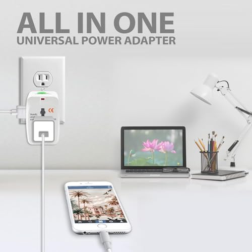 Pivalo Universal Travel Adapter with All in one Multipurpose Power Plug Portable International Travelling 150+ Countries (Dual USB Adapter) - Image 5