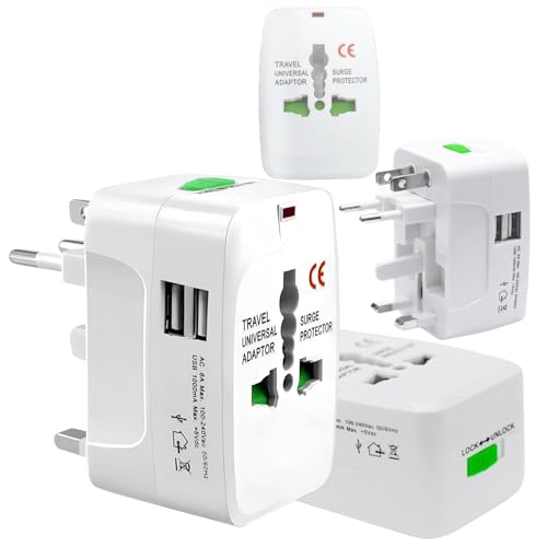 Pivalo Universal Travel Adapter with All in one Multipurpose Power Plug Portable International Travelling 150+ Countries (Dual USB Adapter) - Image 1