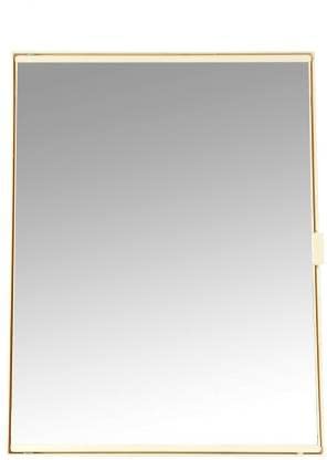 PGen ABS Unbreakable ZCHMP 122 Bathroom Full Mirror Single Door Cabinet with Storage Chest Shelves 15X45X105 Plastic Wall Shelf Number of Shelves 3 Beige Yellow  - Image 1
