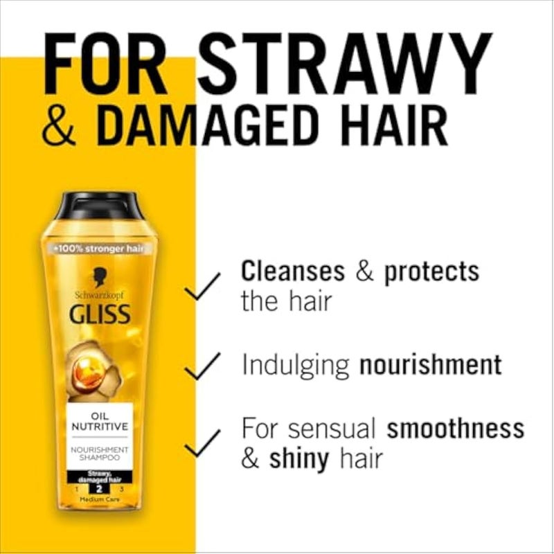 Gliss Nutritive Shampoo, 250ml — Revitalize your hair with this nourishing formula designed to enrich and restore essential moisture for everyday shine - Image 2