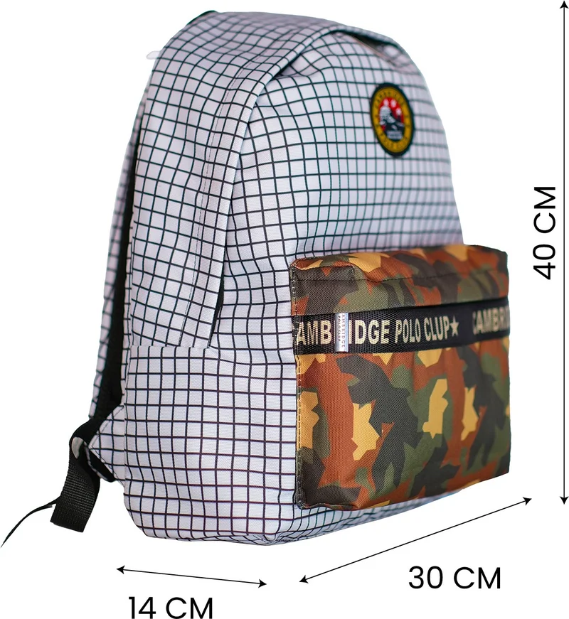 Cambridge Polo Club Camouflage Two Compartment Unisex Backpack
