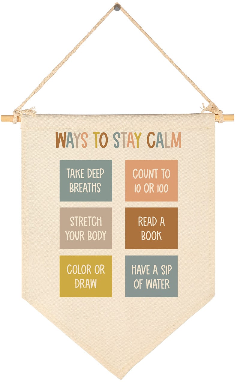 Classroom DecorClassroom PosterTeacher GiftCanvas Hanging Pennant Flag Banner Wall Sign Decoration PresentBirthday Christmas GiftWays To Stay Calm