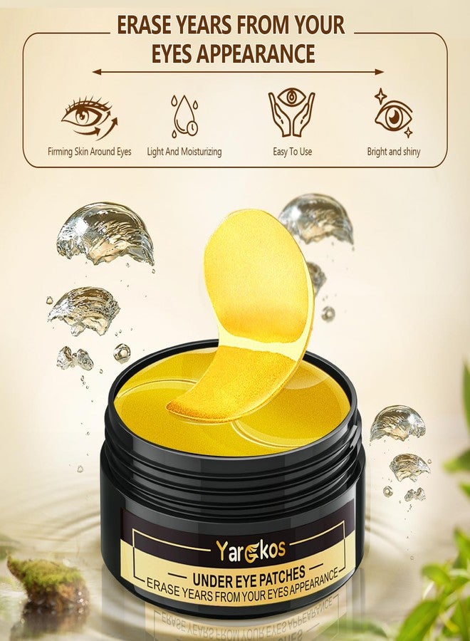 Yargkos 24K Gold Eye Mask 60Pcs, 5 Portable Golden Collagen Under Eye Patches, 30 Pairs Women Men Hydrating Undereye Gel Pads for Dark Circles Puffy Eyes Puffiness Wrinkle Eye Bag Treatment - Image 4