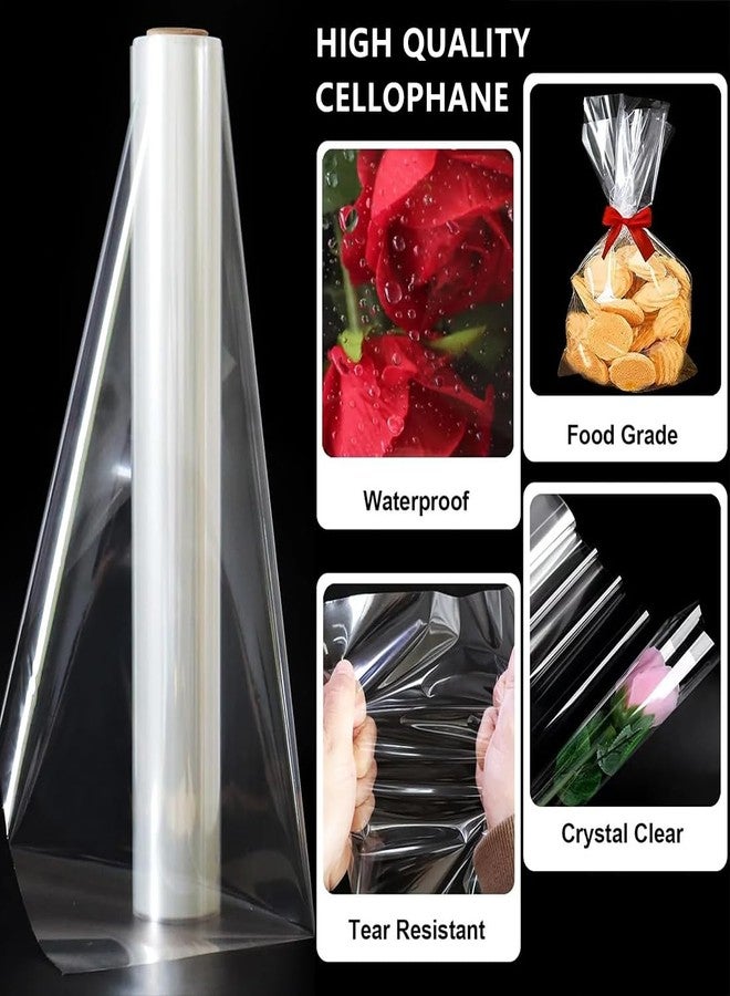 SMART&CASUAL 16" x 150' Clear Cellophane Wrap Roll 3 Mil Thick Wrapping Plastic Film for for Gift Basket Treats Goodie Bouquet Flower Wrapping Covering Packing Supplies - Image 3