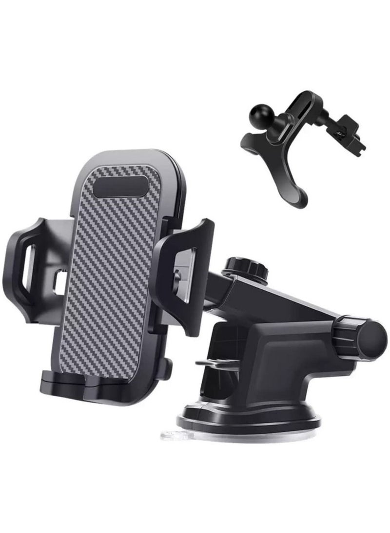 ELTRAZONE Car Phone Holder Mount, One Release Button, 3 in 1 For Air Mount Vent and Dashboard, Ultra Stable & Adjustable Smartphone Holder for iPhone, Samsung - Image 1
