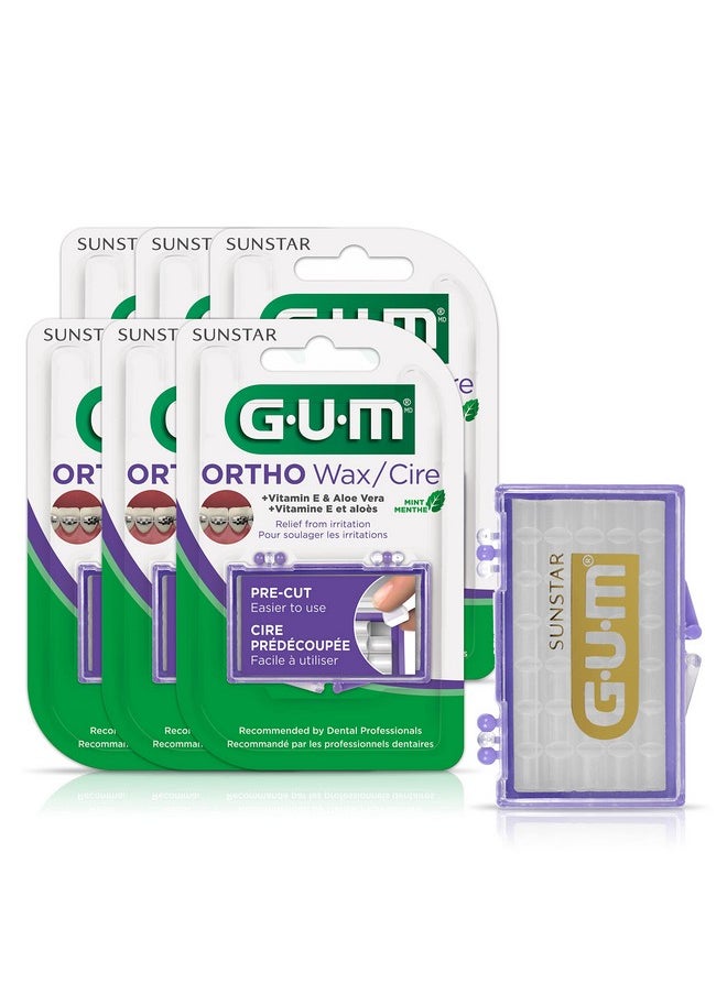 Gum - GUM Orthodontic Wax for Braces and Dental Devices - Soothing Dental Wax with Vitamin E and Aloe Vera - Clear Color and Refreshing Mint Flavor (6pk) - Image 1