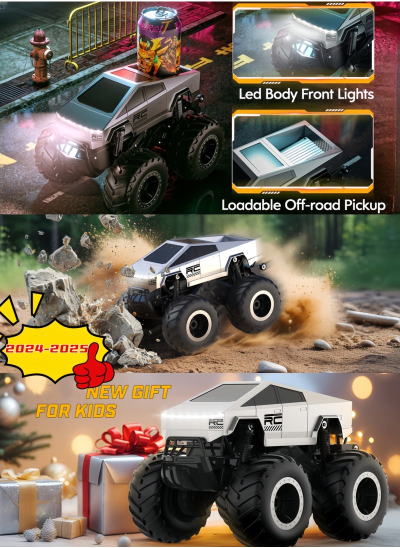 nihao - 1:16 Scale Remote Control Car Off-Road Pick-up Truck, 4WD Waterproof RC Cars Hobby 2.4GHz Kids Toys for All Terrain, Monster RC Truck Car Toys Vehicles Kids Gifts for Boys/Girls Ages 8+ (RC car*1, remote control*1, USB charging cable*1, batteries*2, English instruction manual*1) - Image 1