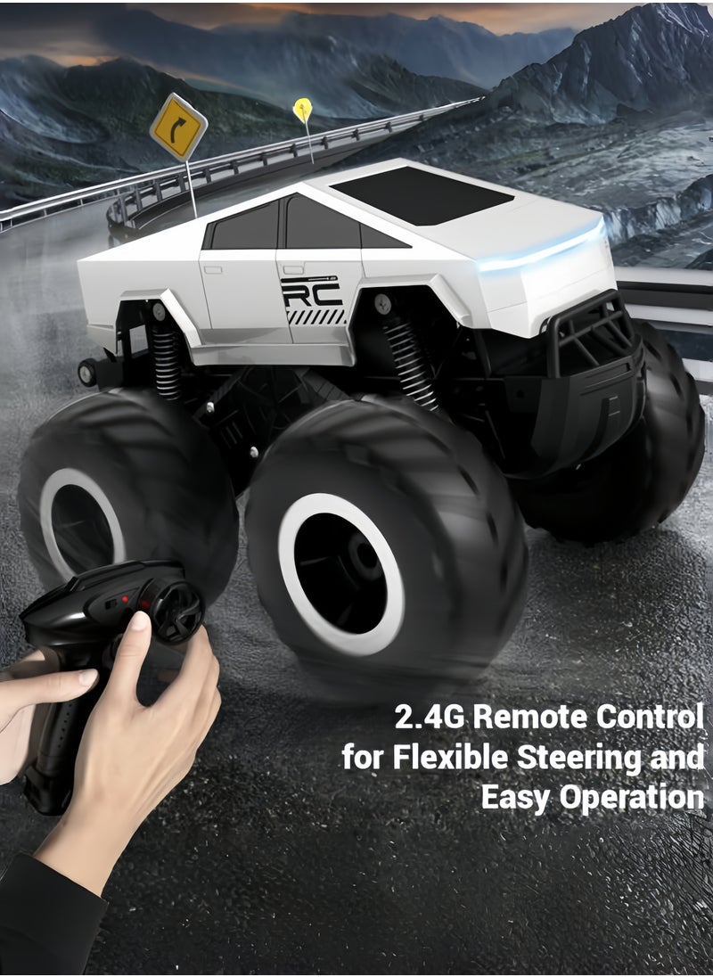 nihao - 1:16 Scale Remote Control Car Off-Road Pick-up Truck, 4WD Waterproof RC Cars Hobby 2.4GHz Kids Toys for All Terrain, Monster RC Truck Car Toys Vehicles Kids Gifts for Boys/Girls Ages 8+ (RC car*1, remote control*1, USB charging cable*1, batteries*2, English instruction manual*1) - Image 1
