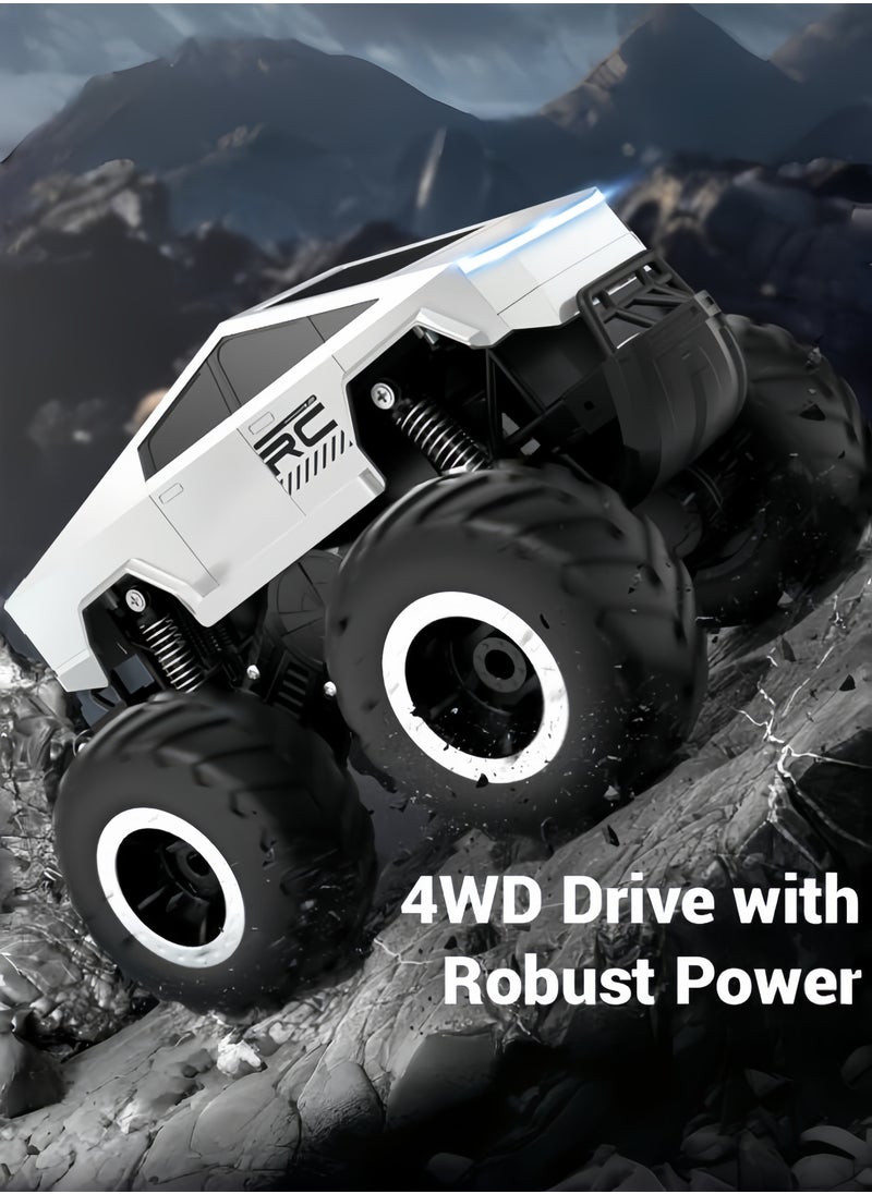 nihao - 1:16 Scale Remote Control Car Off-Road Pick-up Truck, 4WD Waterproof RC Cars Hobby 2.4GHz Kids Toys for All Terrain, Monster RC Truck Car Toys Vehicles Kids Gifts for Boys/Girls Ages 8+ (RC car*1, remote control*1, USB charging cable*1, batteries*2, English instruction manual*1) - Image 1