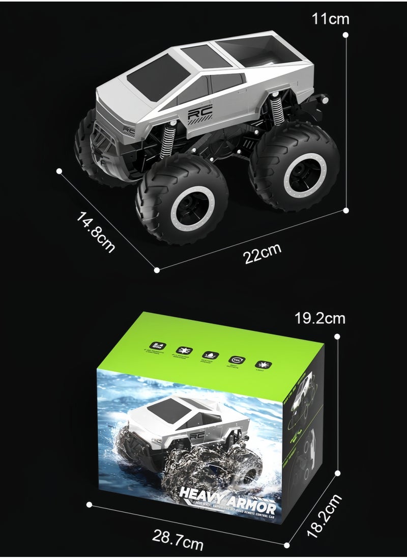 nihao - 1:16 Scale Remote Control Car Off-Road Pick-up Truck, 4WD Waterproof RC Cars Hobby 2.4GHz Kids Toys for All Terrain, Monster RC Truck Car Toys Vehicles Kids Gifts for Boys/Girls Ages 8+ (RC car*1, remote control*1, USB charging cable*1, batteries*2, English instruction manual*1) - Image 1