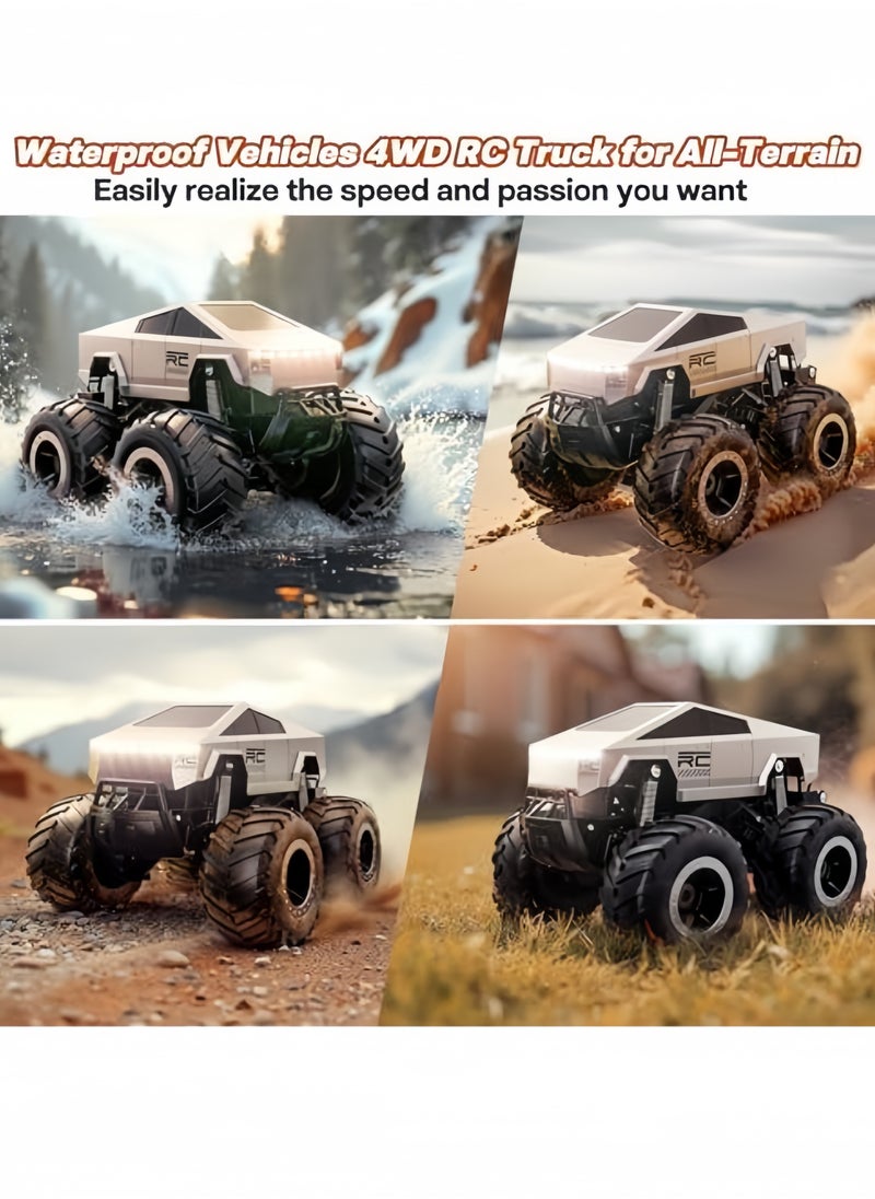 nihao - 1:16 Scale Remote Control Car Off-Road Pick-up Truck, 4WD Waterproof RC Cars Hobby 2.4GHz Kids Toys for All Terrain, Monster RC Truck Car Toys Vehicles Kids Gifts for Boys/Girls Ages 8+ (RC car*1, remote control*1, USB charging cable*1, batteries*2, English instruction manual*1) - Image 1