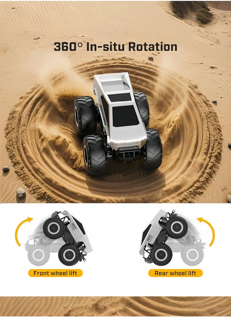 nihao - 1:16 Scale Remote Control Car Off-Road Pick-up Truck, 4WD Waterproof RC Cars Hobby 2.4GHz Kids Toys for All Terrain, Monster RC Truck Car Toys Vehicles Kids Gifts for Boys/Girls Ages 8+ (RC car*1, remote control*1, USB charging cable*1, batteries*2, English instruction manual*1) - Image 1