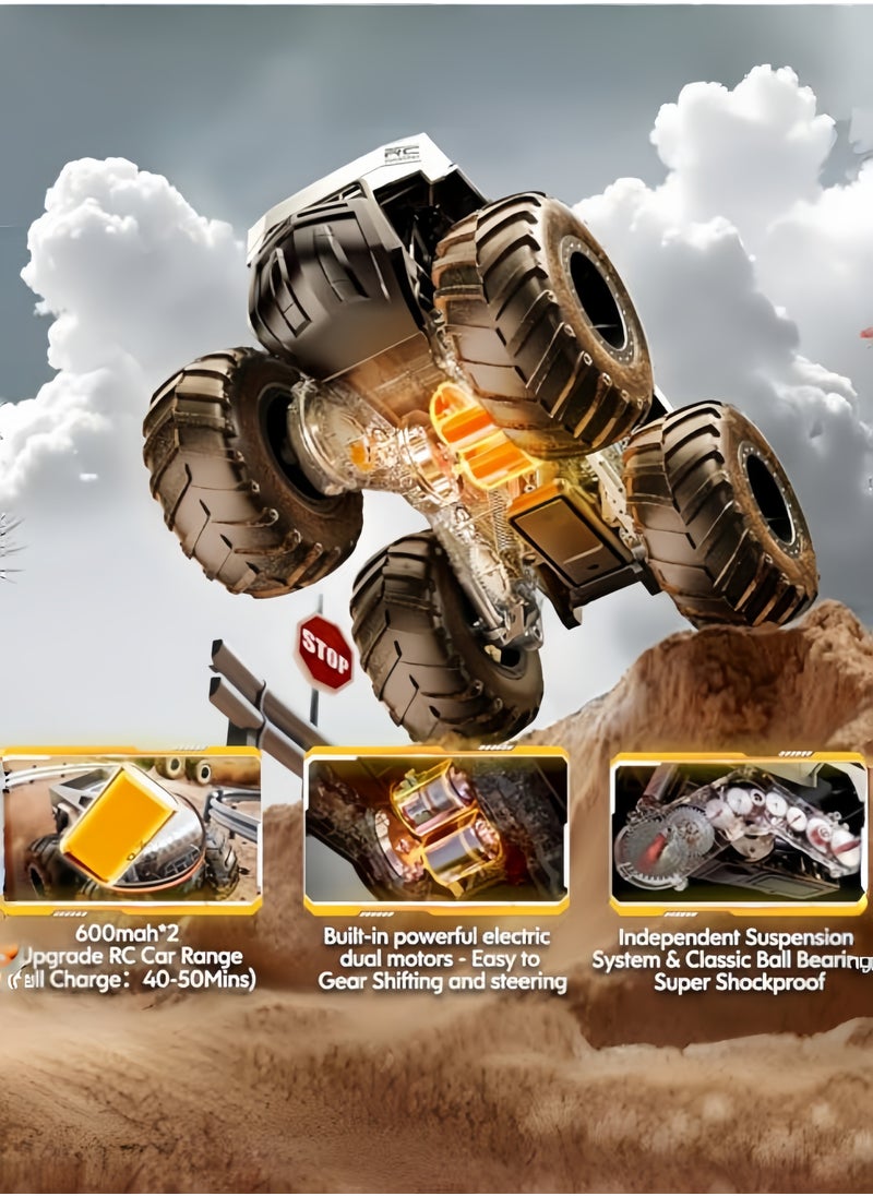 nihao - 1:16 Scale Remote Control Car Off-Road Pick-up Truck, 4WD Waterproof RC Cars Hobby 2.4GHz Kids Toys for All Terrain, Monster RC Truck Car Toys Vehicles Kids Gifts for Boys/Girls Ages 8+ (RC car*1, remote control*1, USB charging cable*1, batteries*2, English instruction manual*1) - Image 1